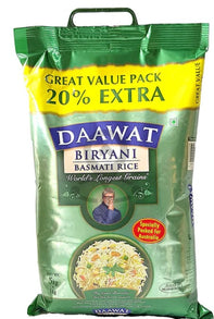 Daawat Biryani Basmati Rice 5kg + 20% Free Extra